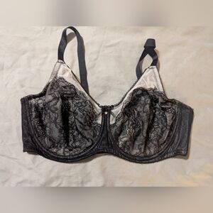 Wacoal 42D Black Floral Lace Bra With Dangling 'diamond' Star